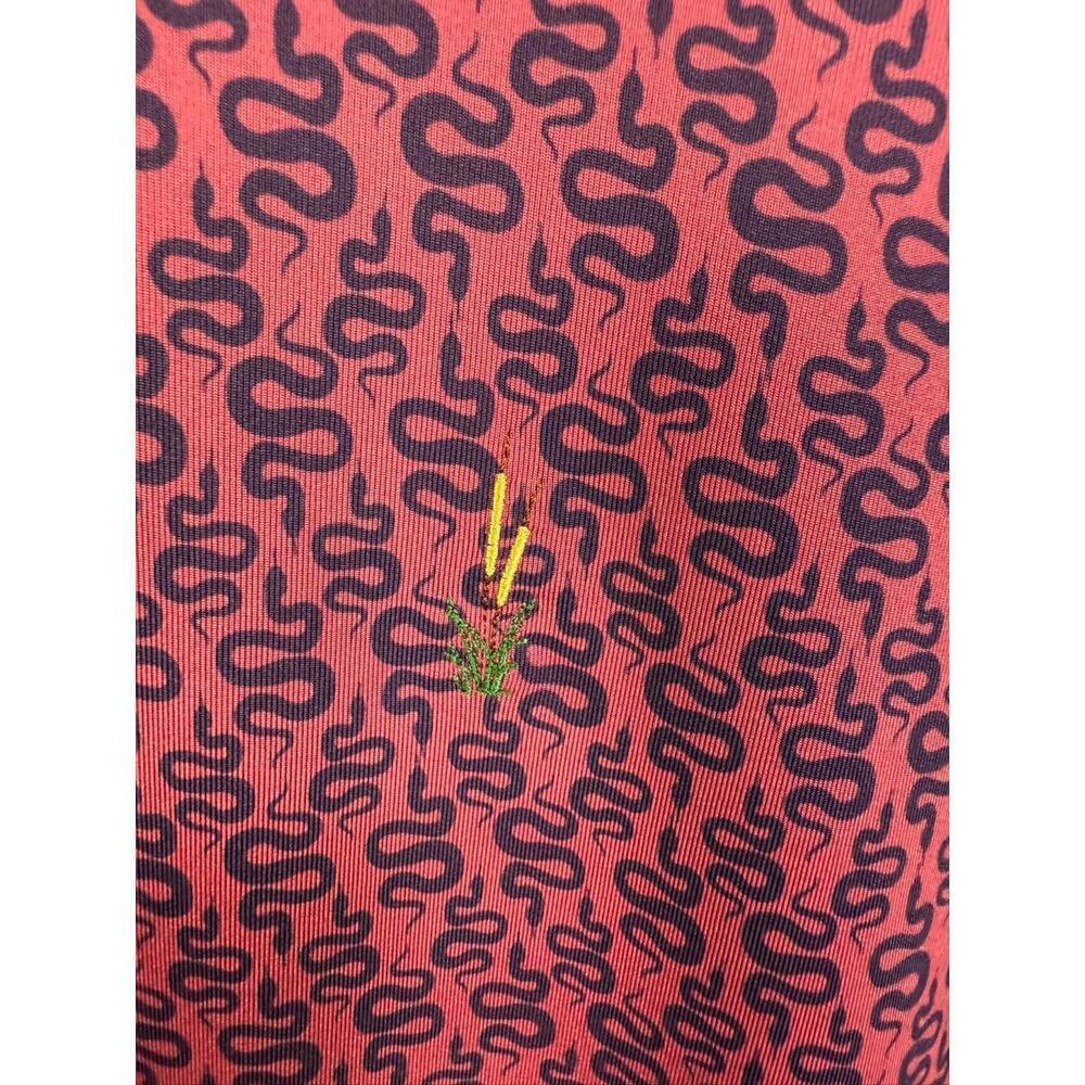Greyson Polo Shirt XL Red All Over Snake Print Performance Golf Sport Mens - Picture 2 of 6